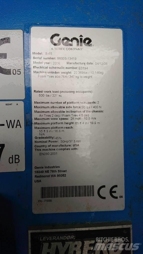 Genie S 65 Nacele cu brat telescopic