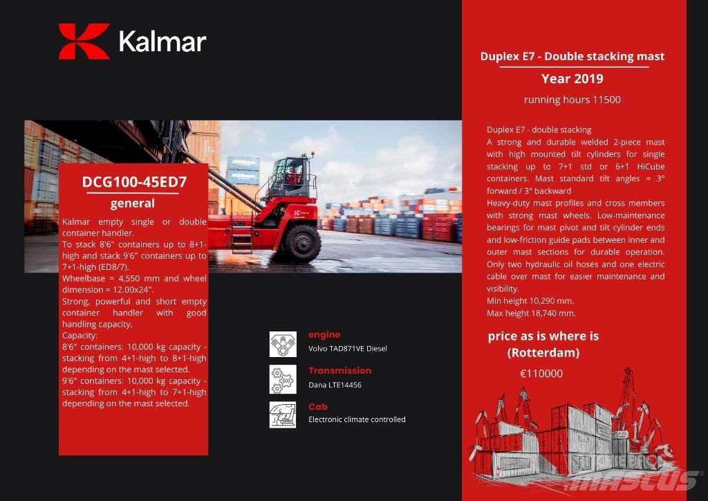 Kalmar DCG 100-45ED7 Stivuitoare de containere