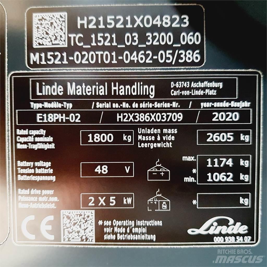 Linde E18PH Stivuitor electric