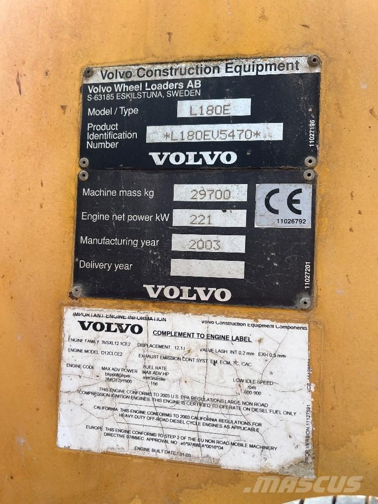 Volvo L180 E Incarcator pe pneuri