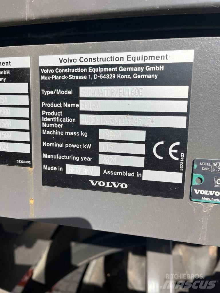 Volvo EW160E Excavatoare cu roti