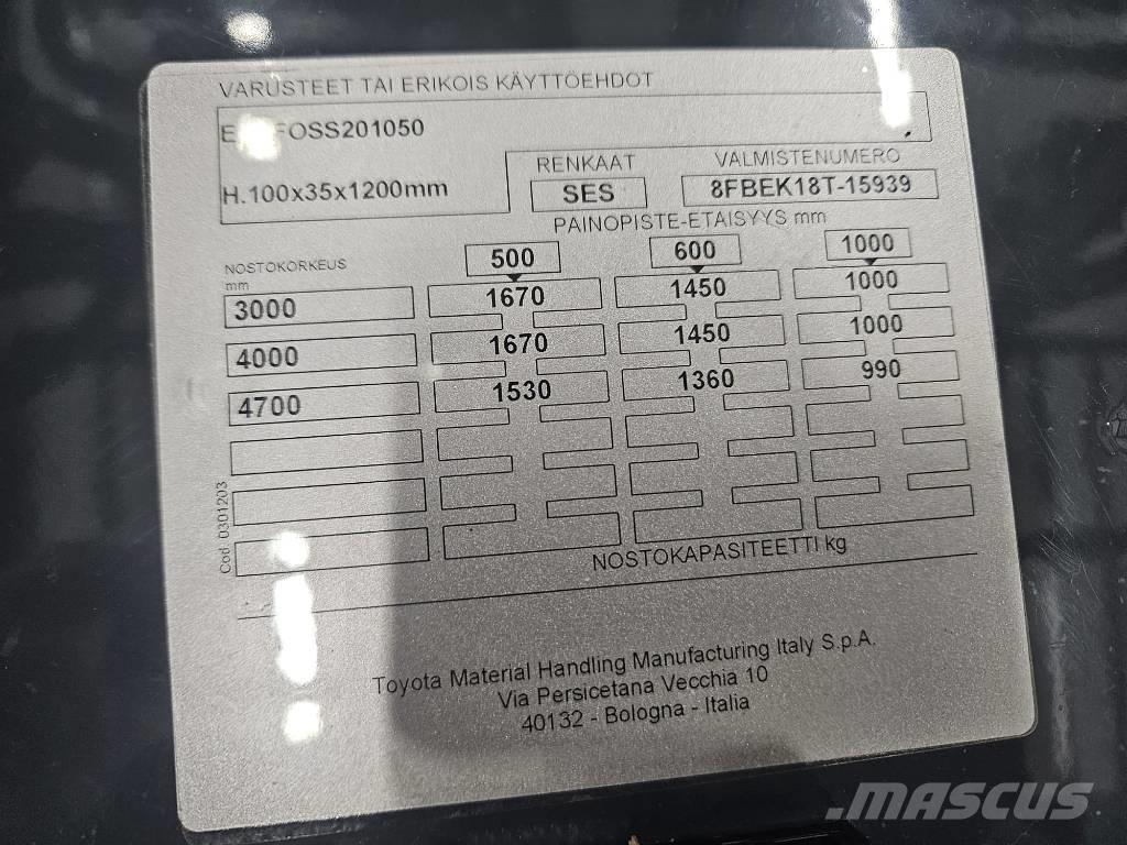 Toyota 8 FBEK 18 T Stivuitor electric