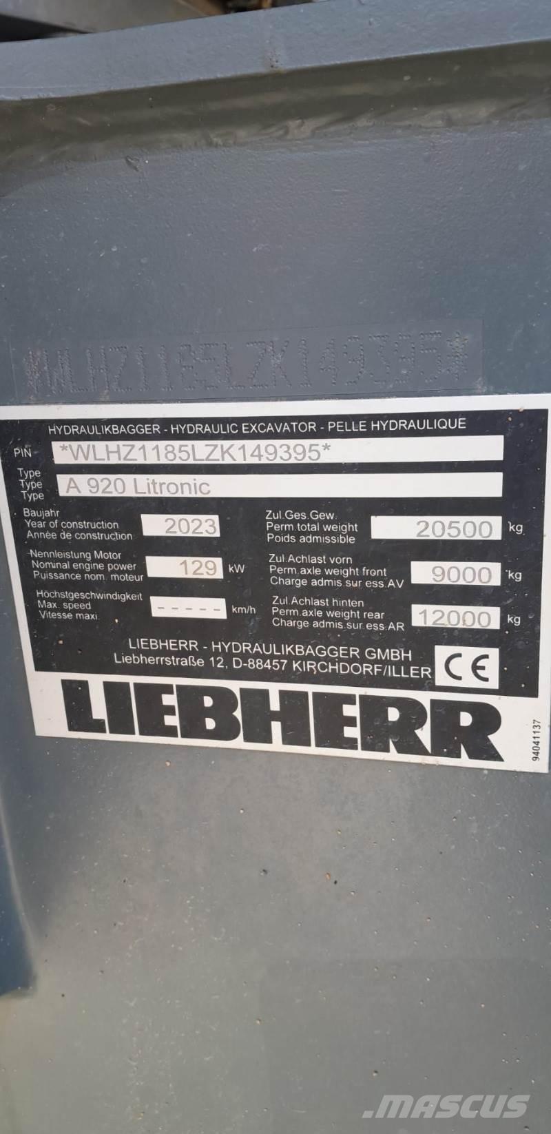 Liebherr A920 Excavatoare cu roti