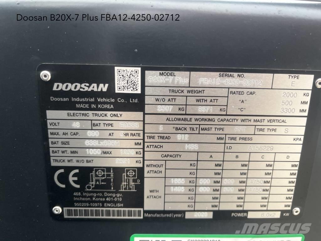 Doosan B 20 X-7 Plus Stivuitor electric