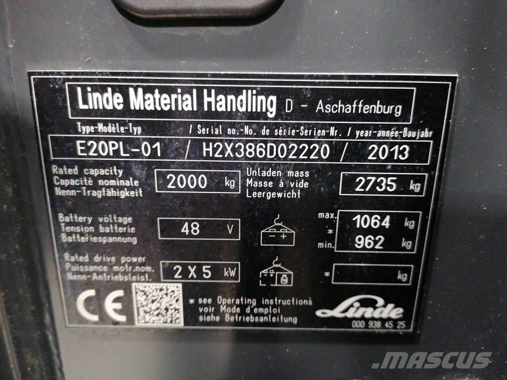 Linde E20PL-01 Stivuitor electric