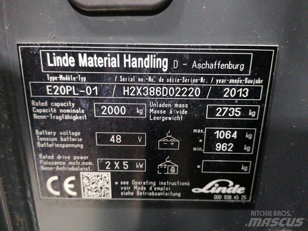 Linde E20PL-01 Stivuitor electric