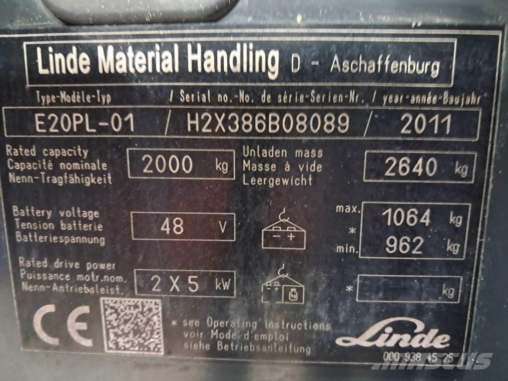 Linde E20PL-01 Stivuitor electric