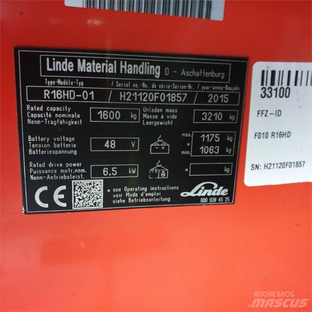 Linde R16HD Stivuitor cu catarg retractabil