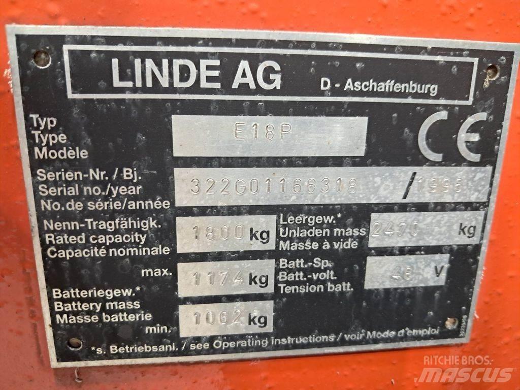 Linde E18P Stivuitor electric
