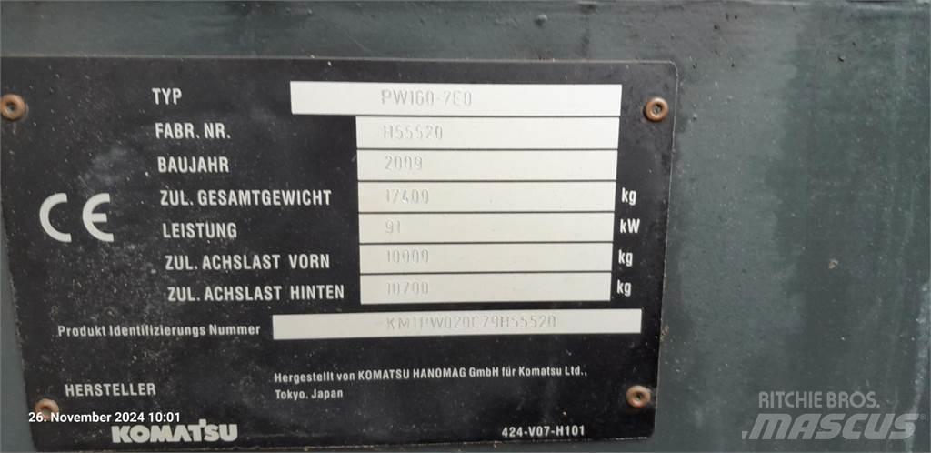 Komatsu PW160-7E0 Excavatoare cu roti