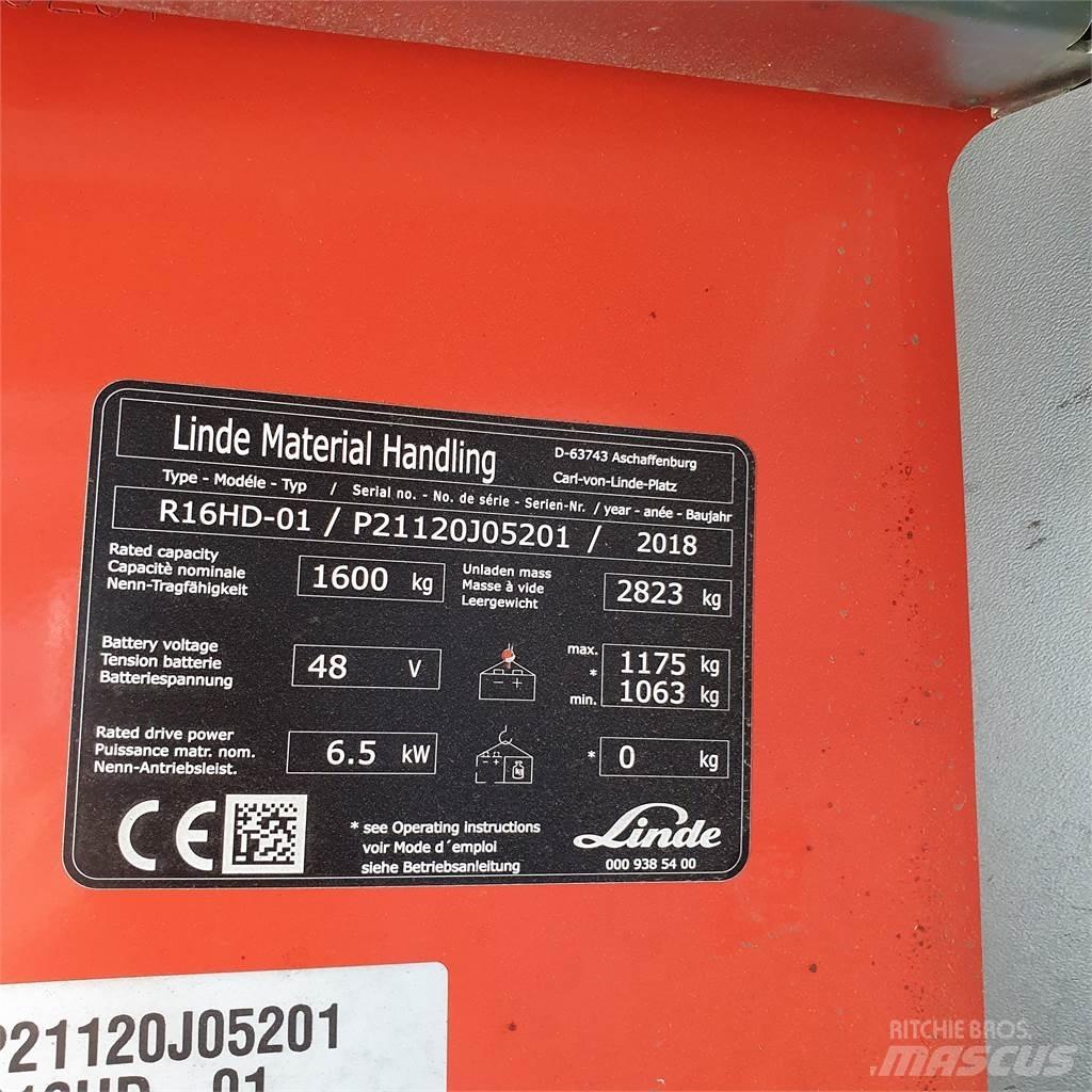 Linde R16HD Stivuitor cu catarg retractabil