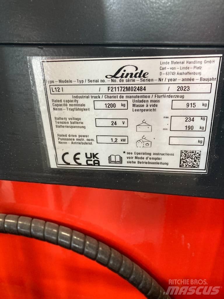 Linde L12i/1172 Transpaleta manuala