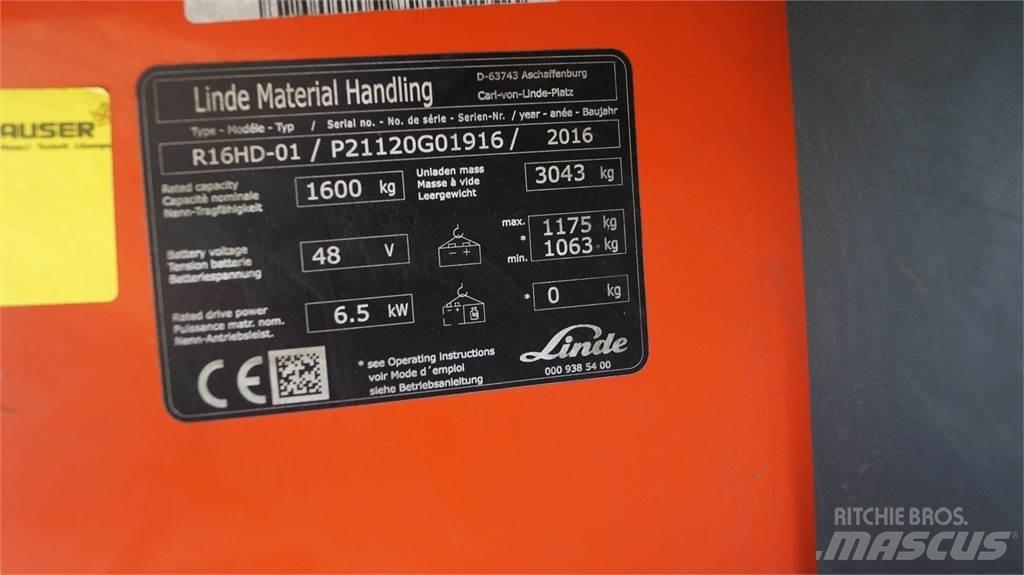 Linde R16HD Stivuitor cu catarg retractabil