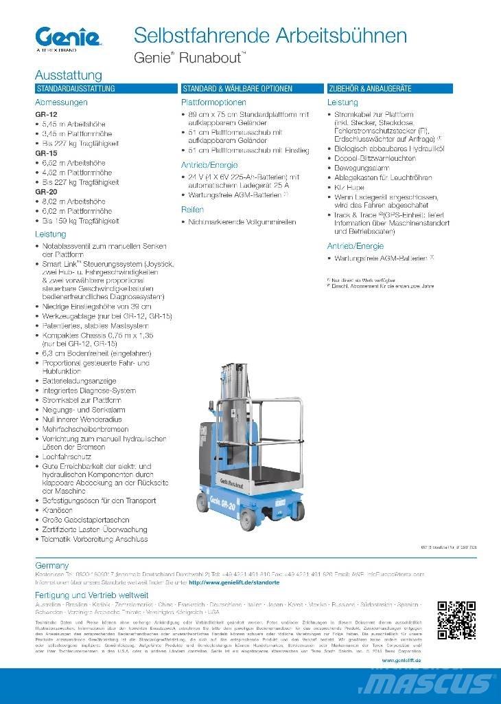 Genie GR-20 Ascensoare verticale catarg