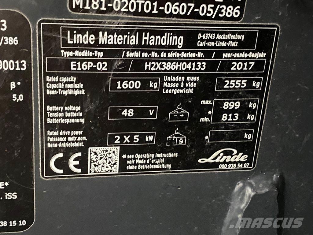 Linde E16P-02 Stivuitor electric