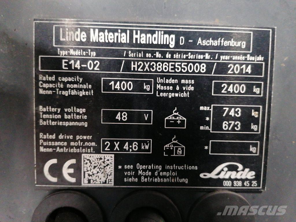 Linde E14-02 Stivuitor electric