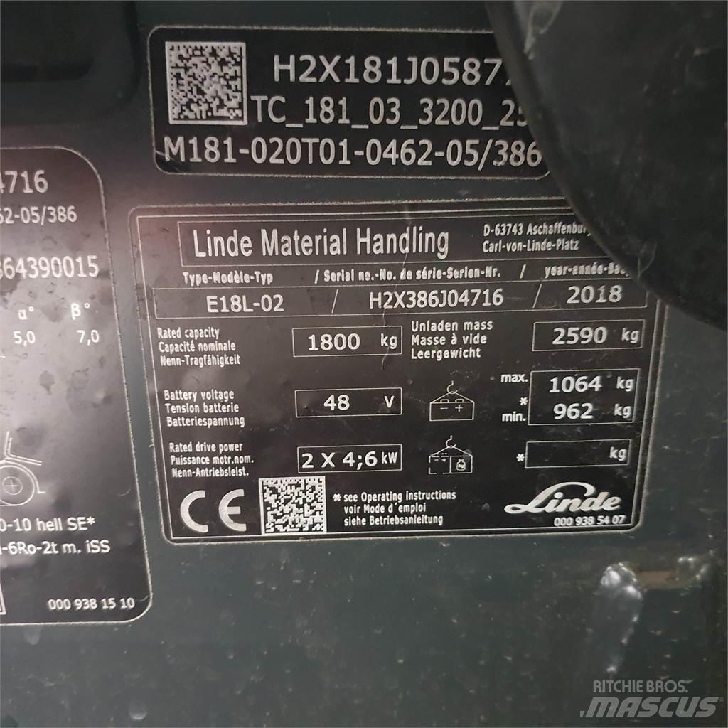 Linde E18L Stivuitor electric