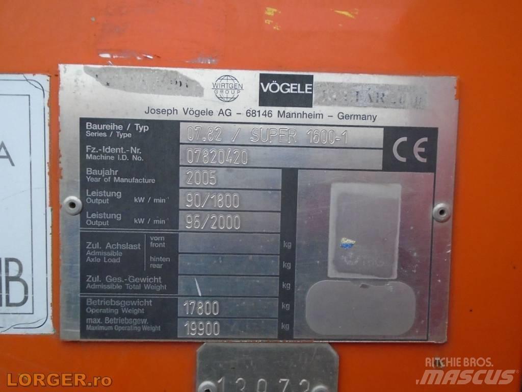 Vögele Super 1600 Pavatoare asfalt