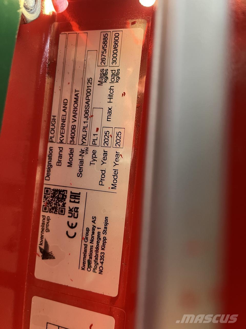 Kverneland 3400B Pluguri reversibile