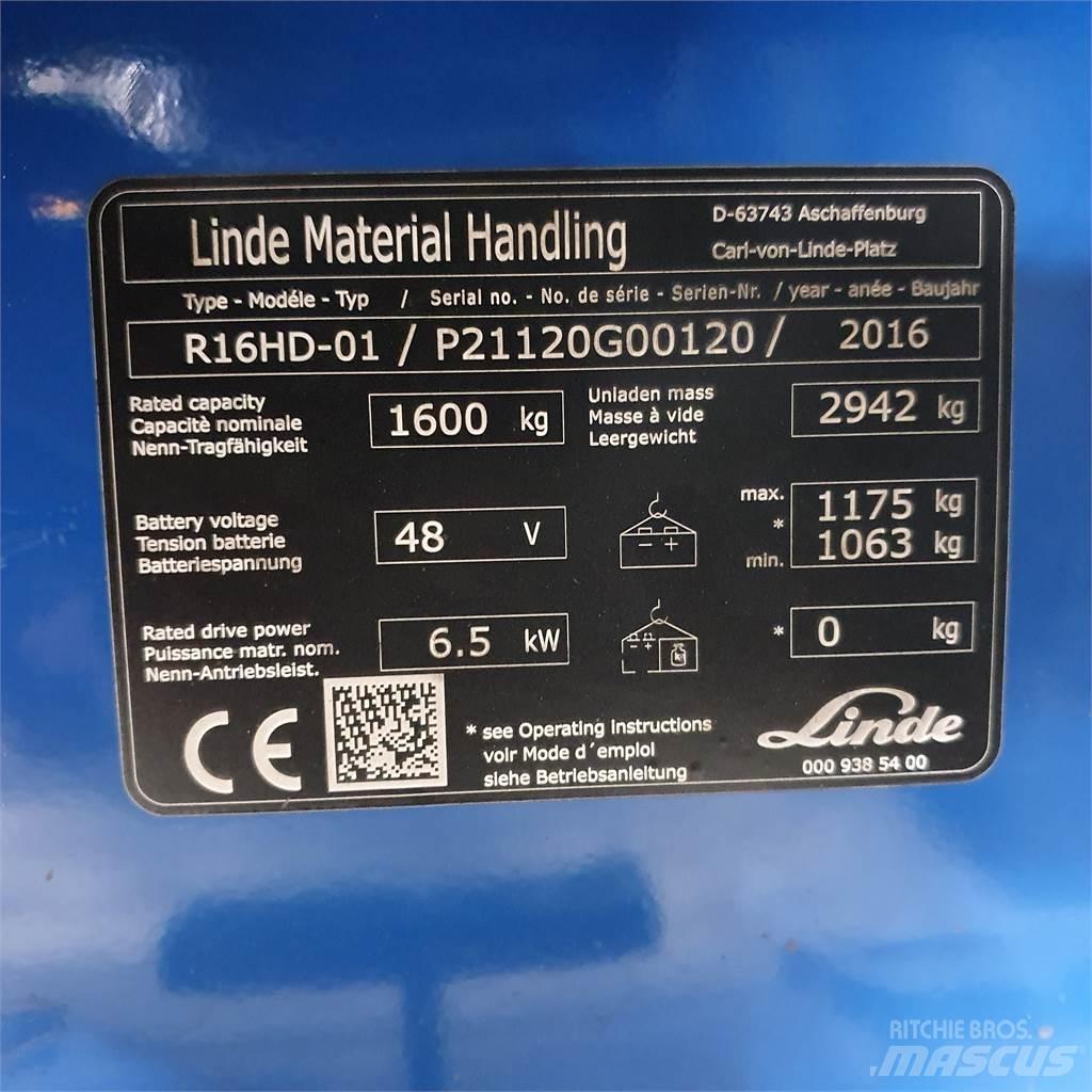 Linde R16HD Stivuitor cu catarg retractabil