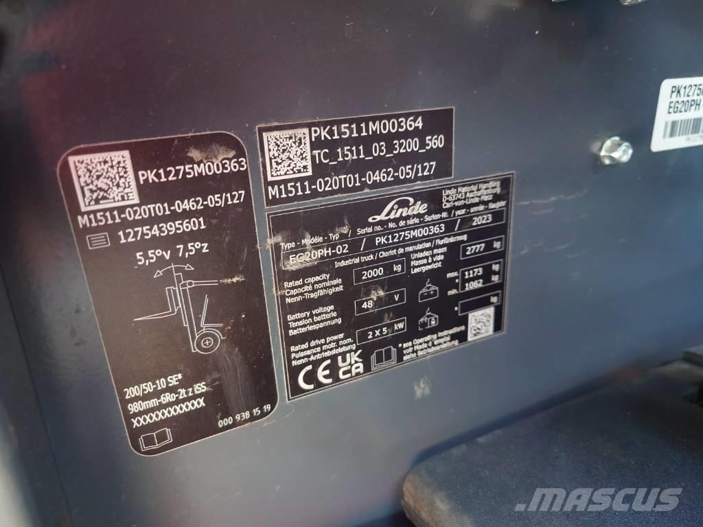 Linde EG20PH/1275 Stivuitor electric