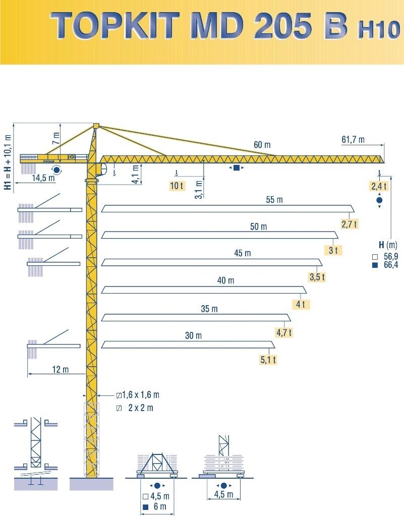 Potain MD 205 B H10 Macarale turn