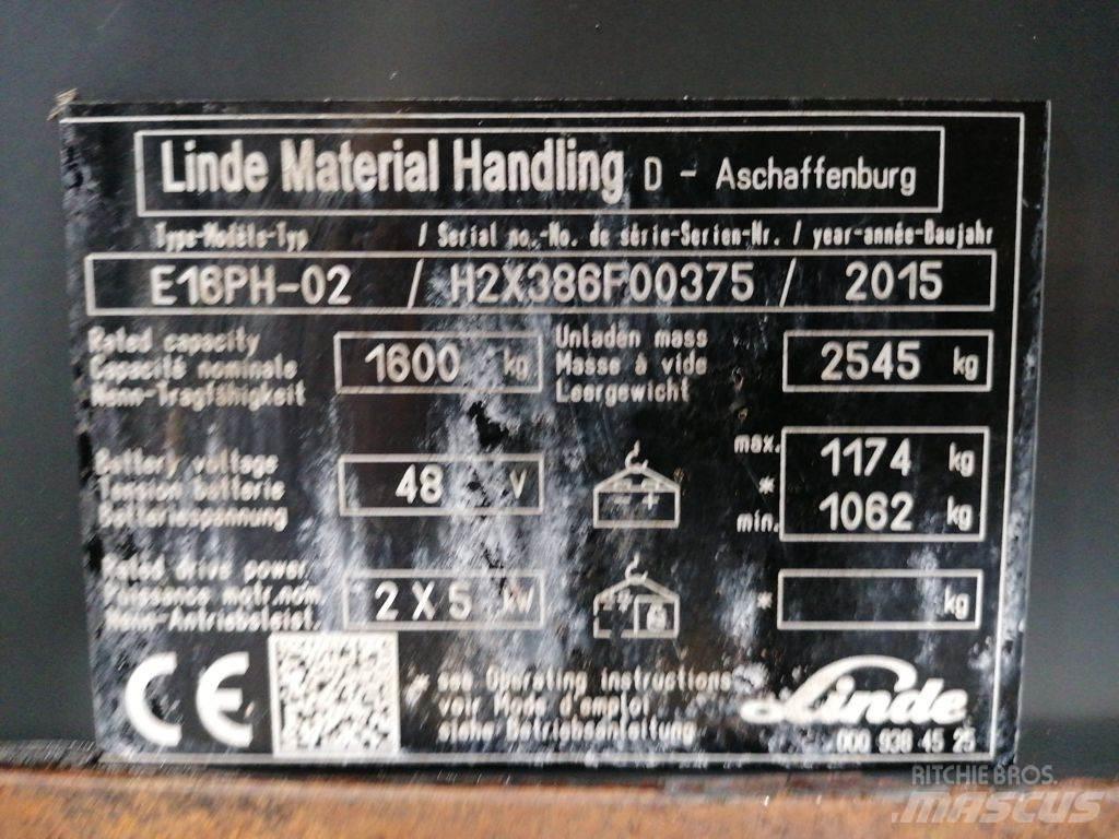 Linde E16PH-02 Stivuitor electric