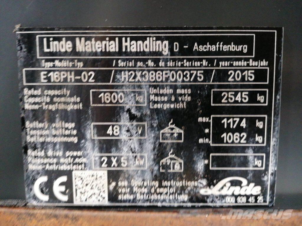 Linde E16PH-02 Stivuitor electric