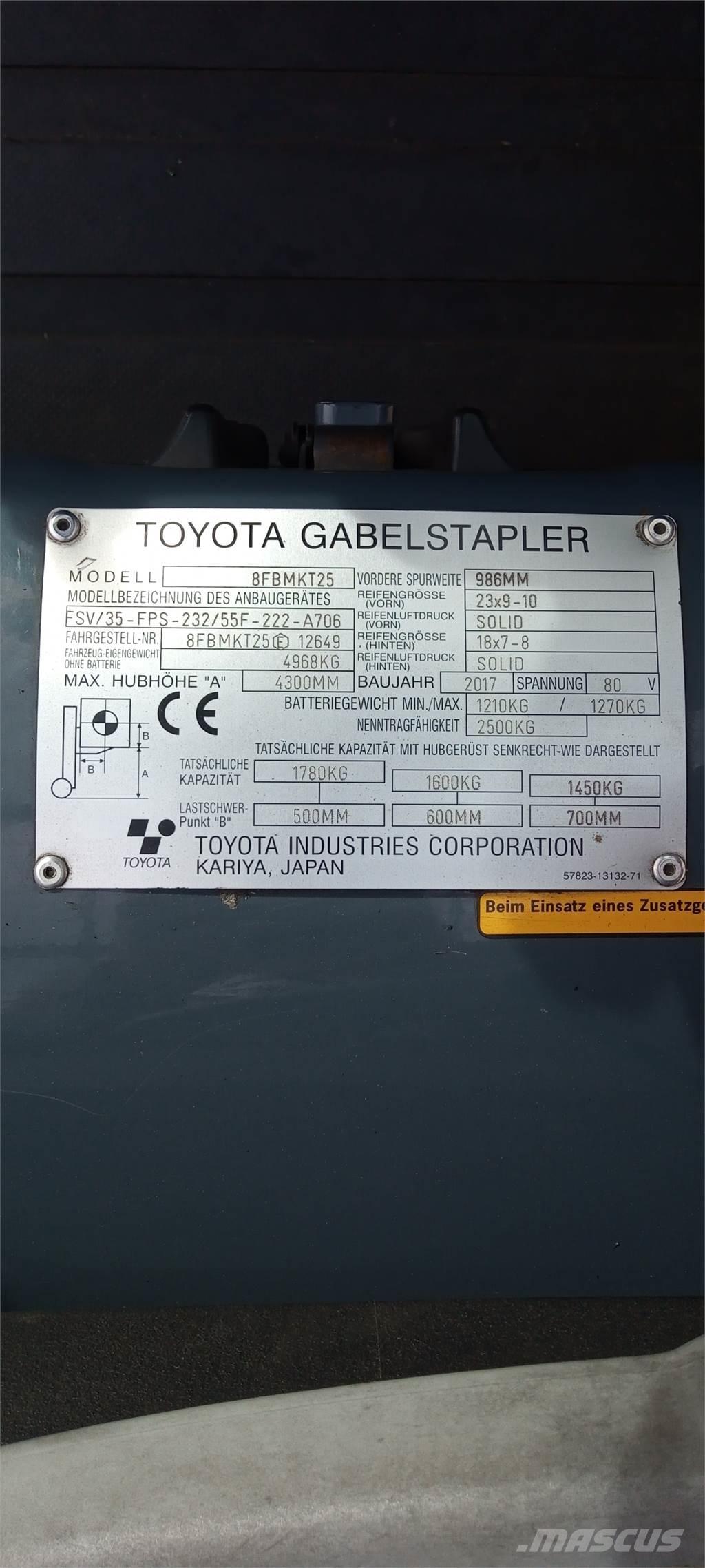 Toyota 8FBMKT25 Stivuitor electric