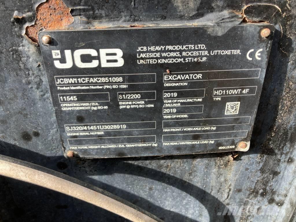 JCB Hydradig HD110W Excavatoare cu roti