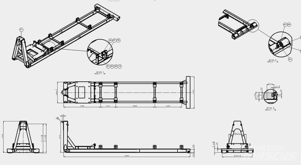  Haakarm frame Hencon Semi-remorci demontabile