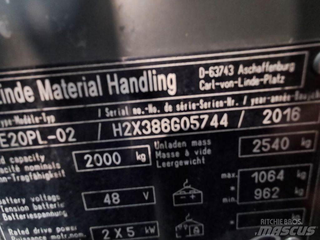Linde E20PL-02 Stivuitor electric
