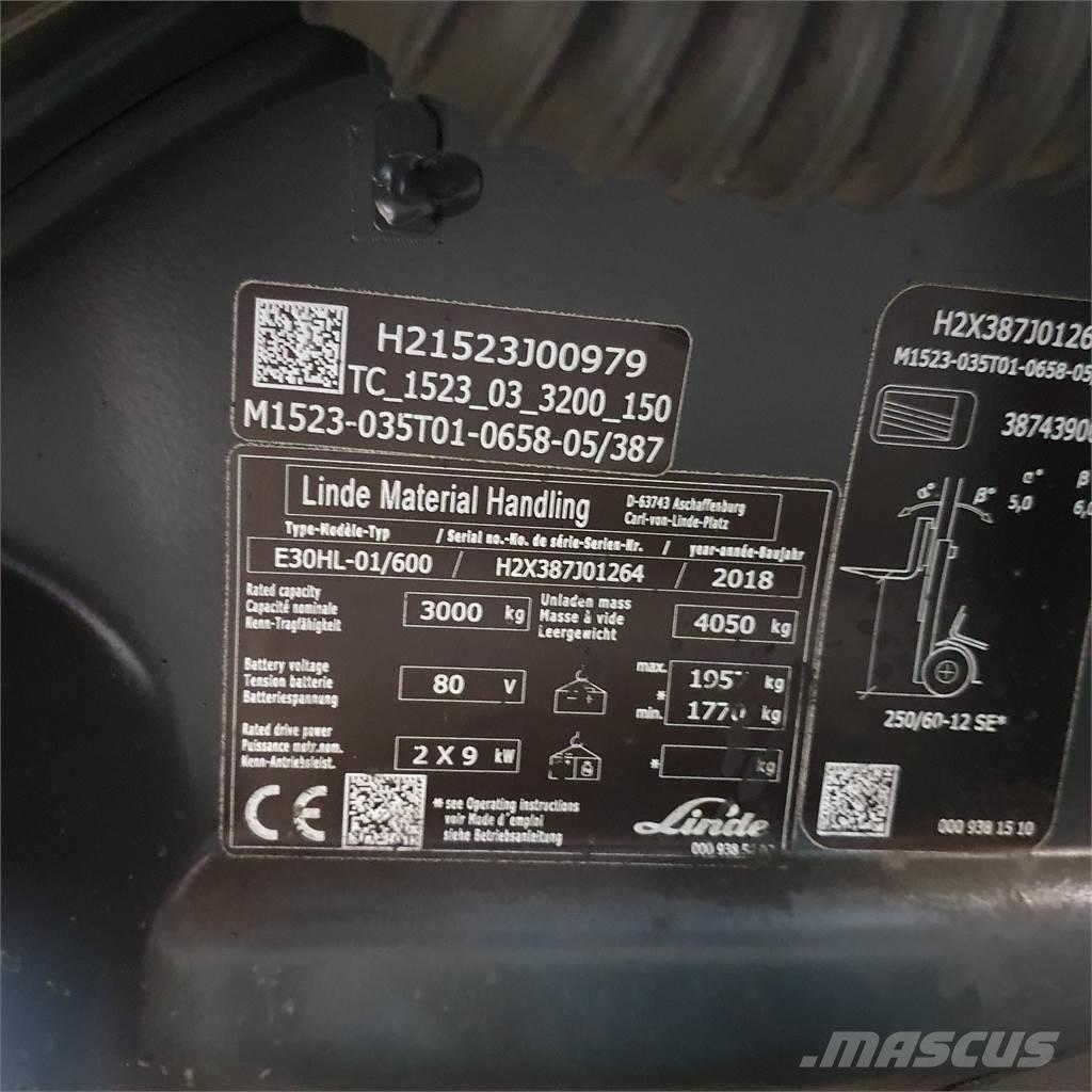 Linde E30/600HL Stivuitor electric