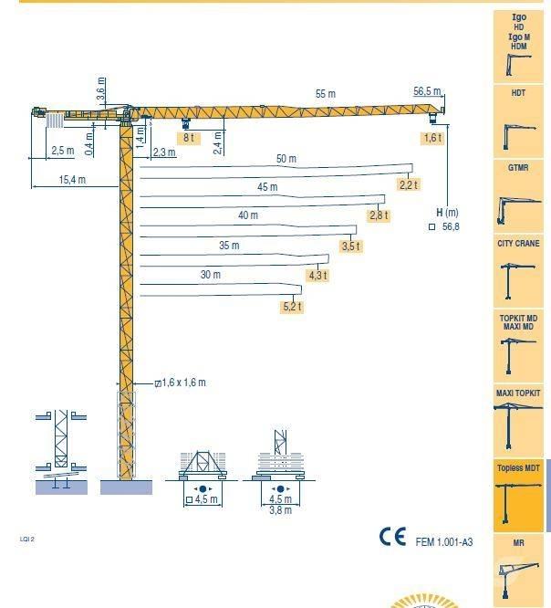 Potain MDT 132 G8 Macarale turn