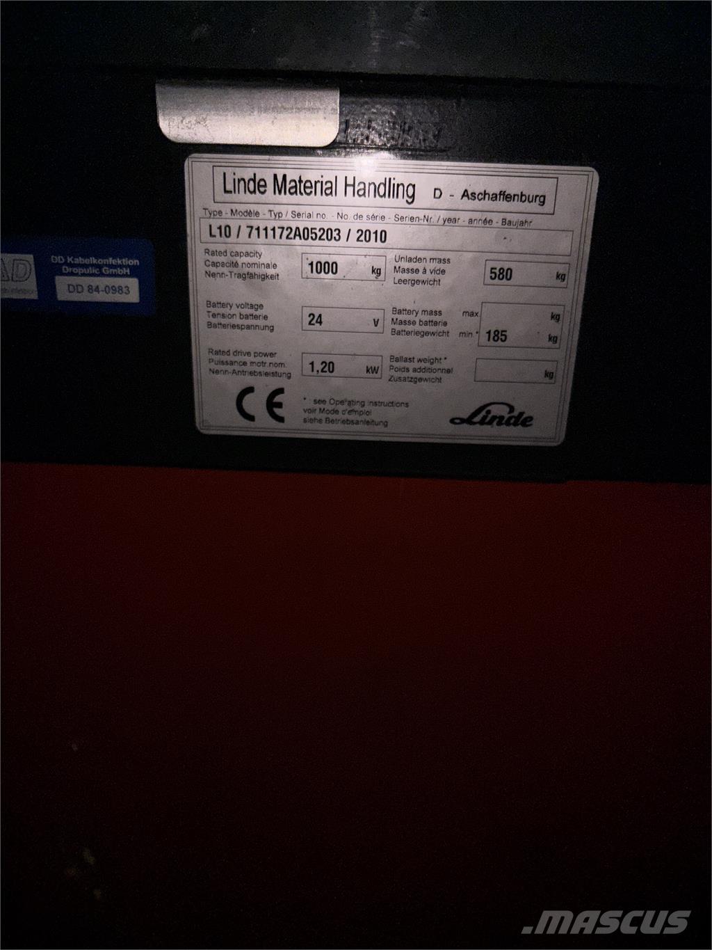 Linde L10 defekt Transpaleti autopropulsanti