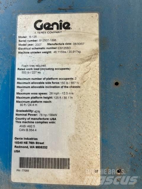 Genie S 125 Nacele cu brat telescopic