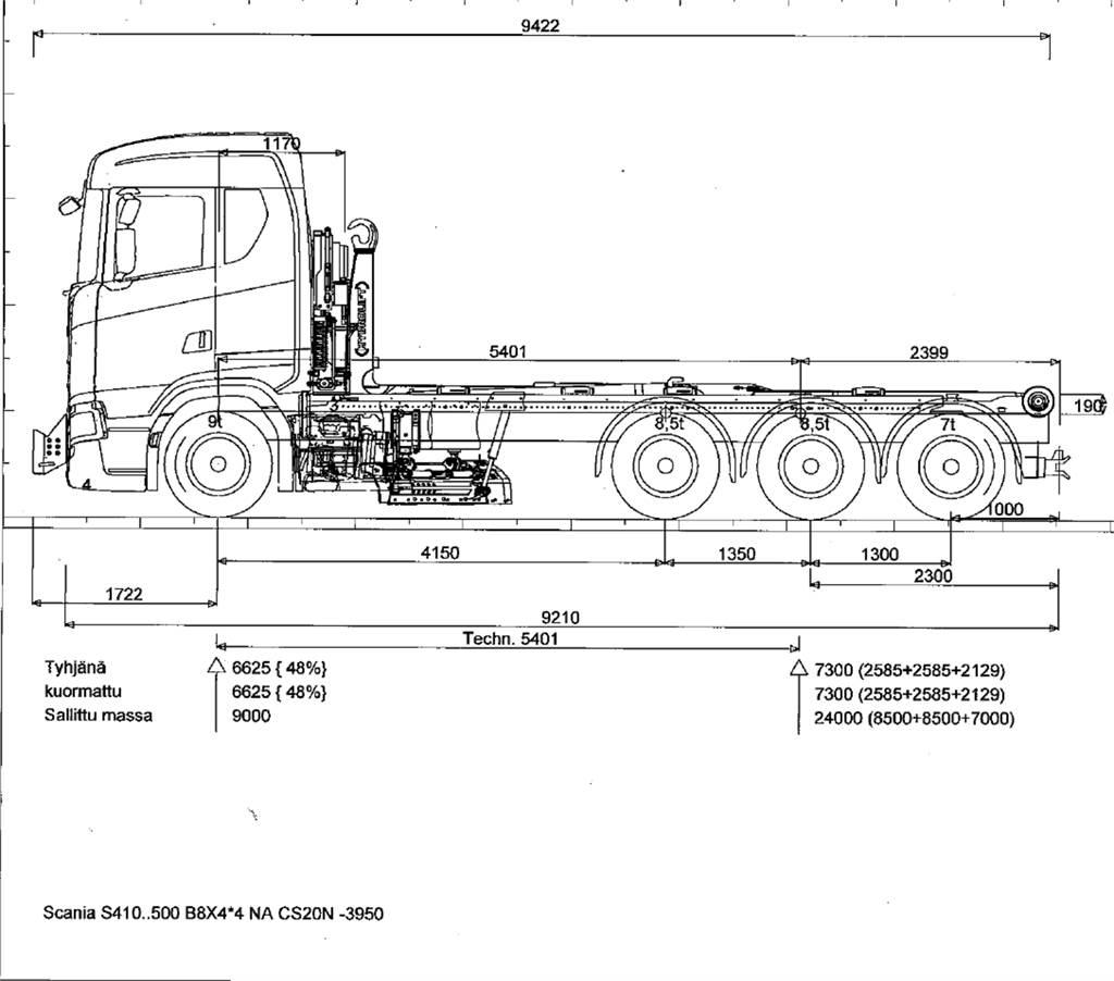 Scania R590 8x4 Camion cu carlig de ridicare