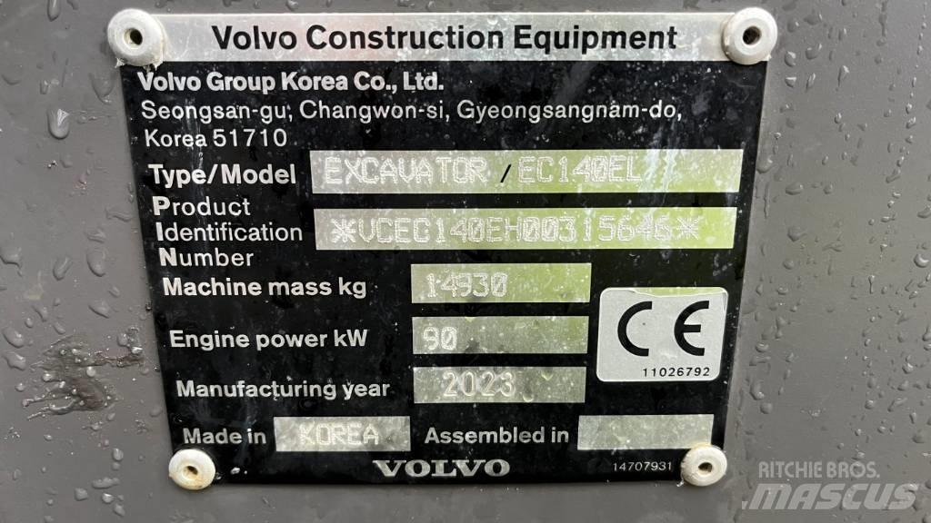 Volvo EC140EL Excavatoare pe șenile
