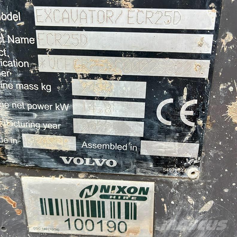 Volvo ECR25D Mini excavatoare < 7t
