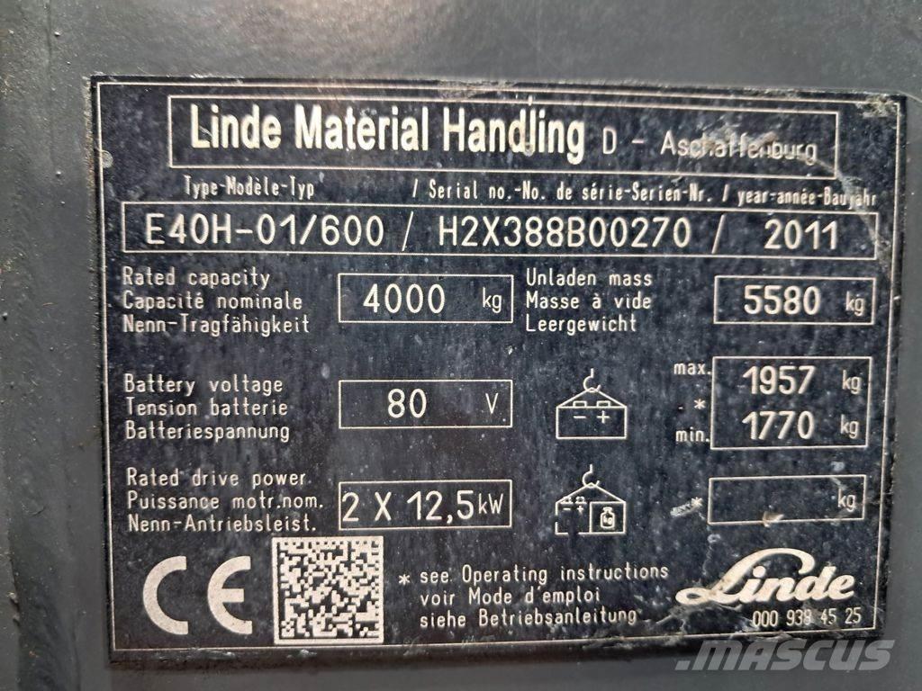 Linde E40H-01/600 Stivuitor electric
