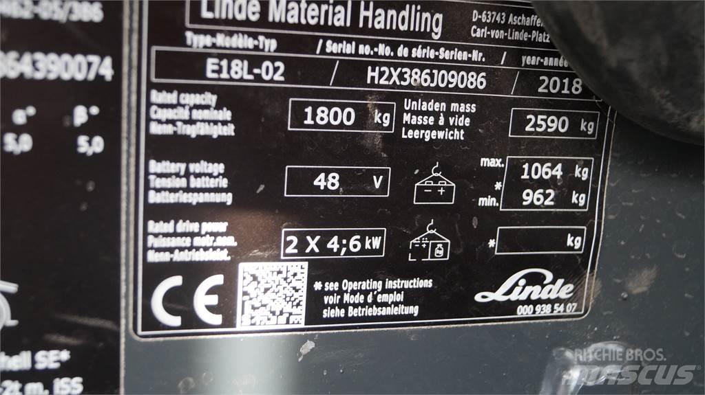Linde E18L Stivuitor electric