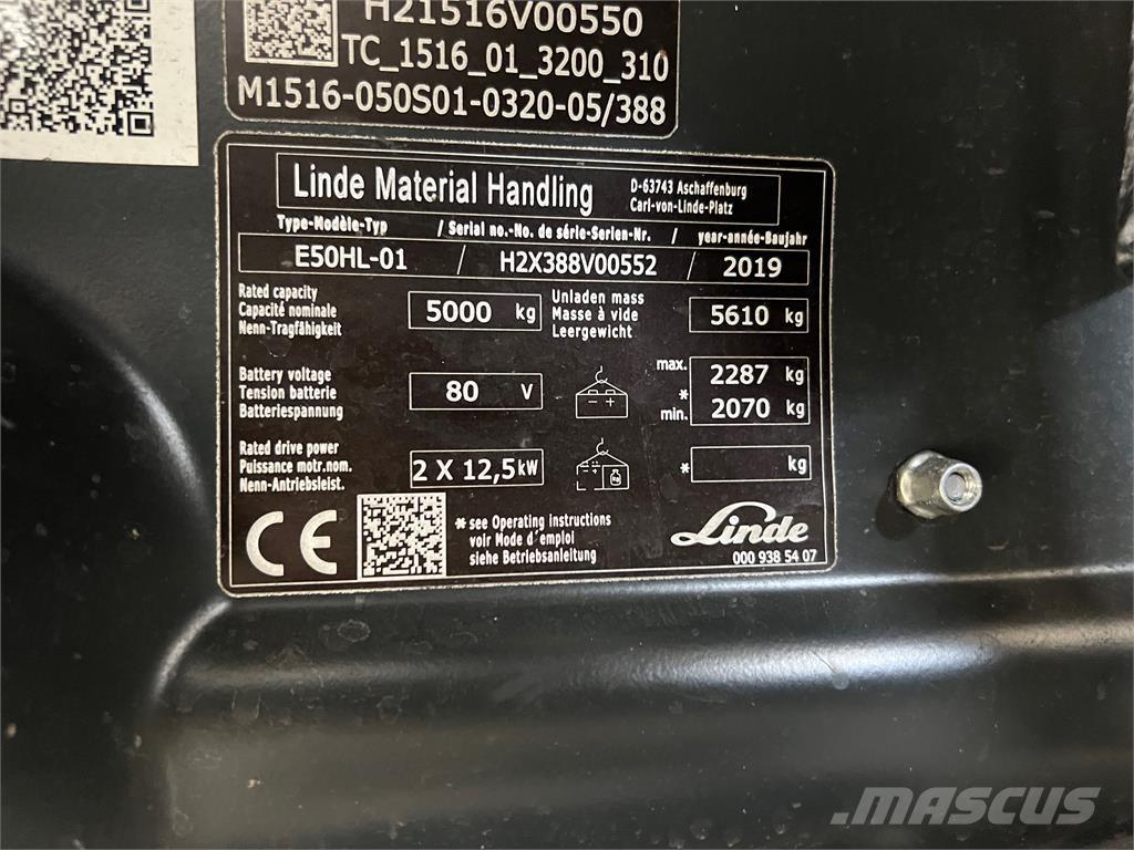 Linde E50HL-01 Stivuitor electric