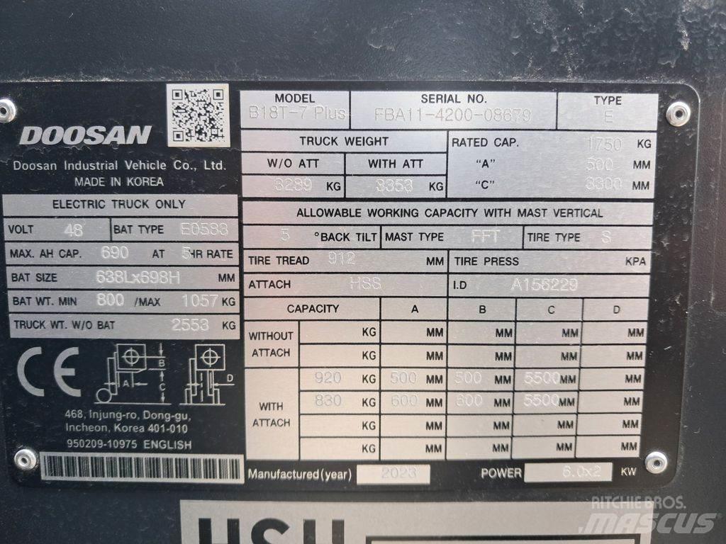 Doosan B18T-7 PLUS Stivuitor electric