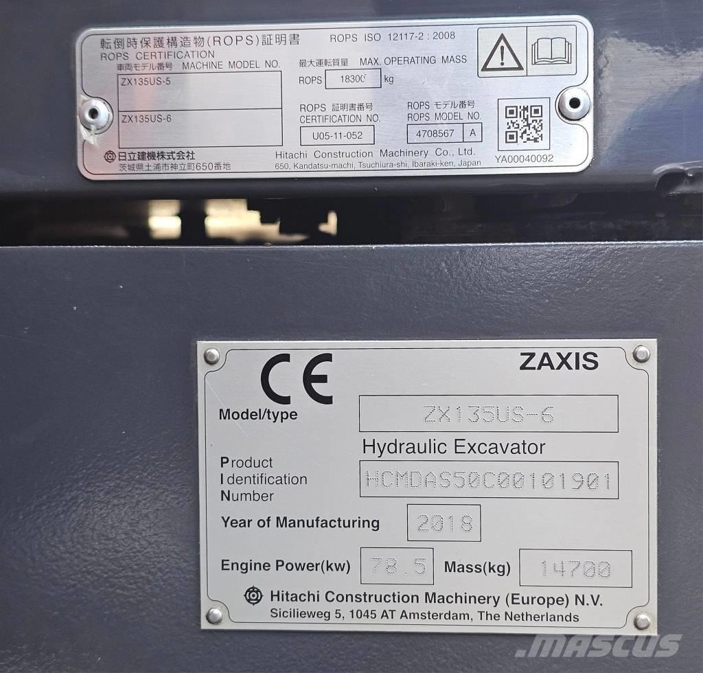 Hitachi ZX 135 US-6 Excavatoare pe șenile
