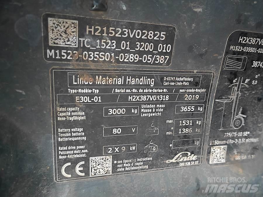 Linde E30L-01 Stivuitor electric