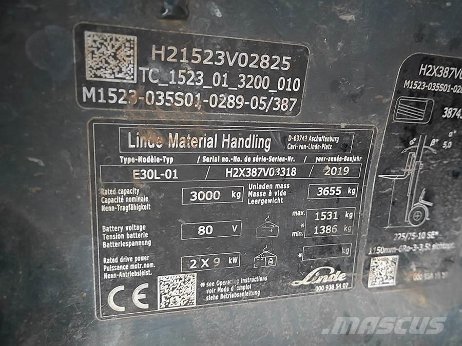 Linde E30L-01 Stivuitor electric