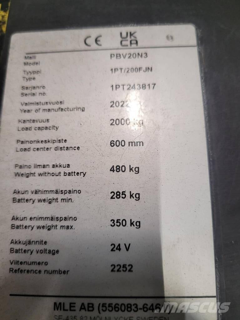 Mitsubishi PBV 20 N3 Transpaleta cu platforma