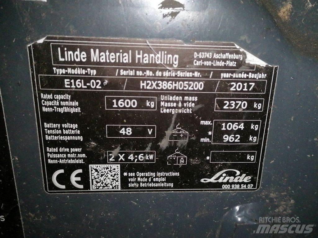Linde E16L-02 Stivuitor electric