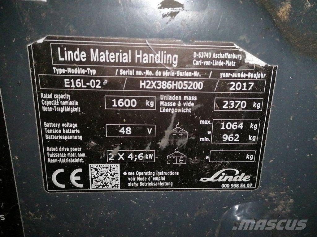 Linde E16L-02 Stivuitor electric