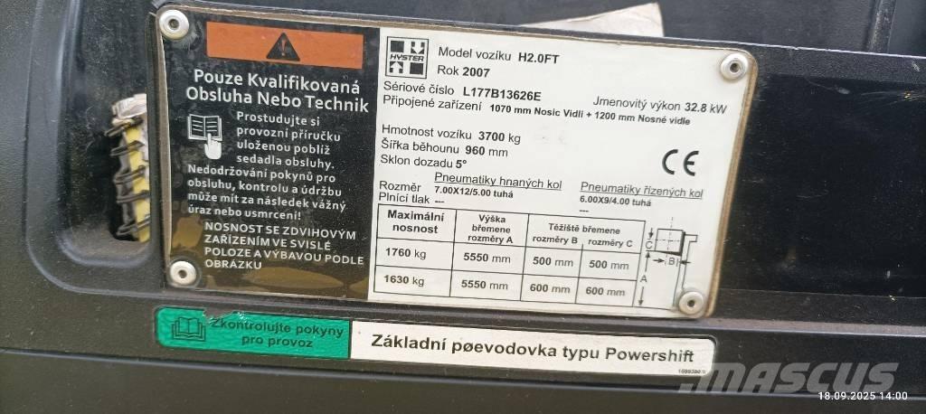 Hyster H2.0FT Stivuitor GPL